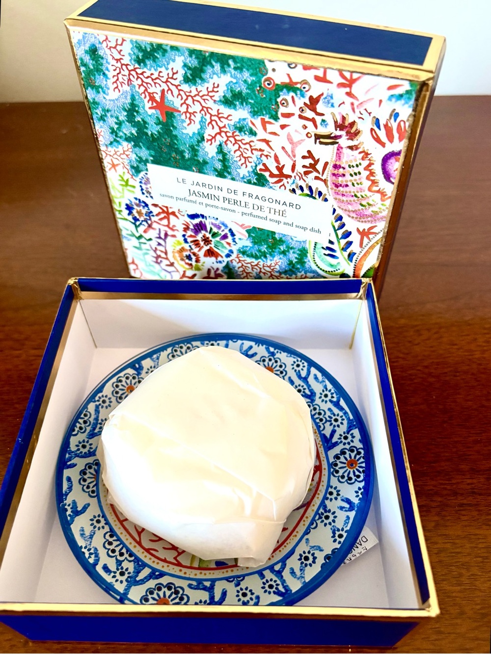 Fragonard French RARE Jasmin Perle  Soap with Decorative Glass Dish New